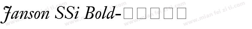 Janson SSi Bold字体转换